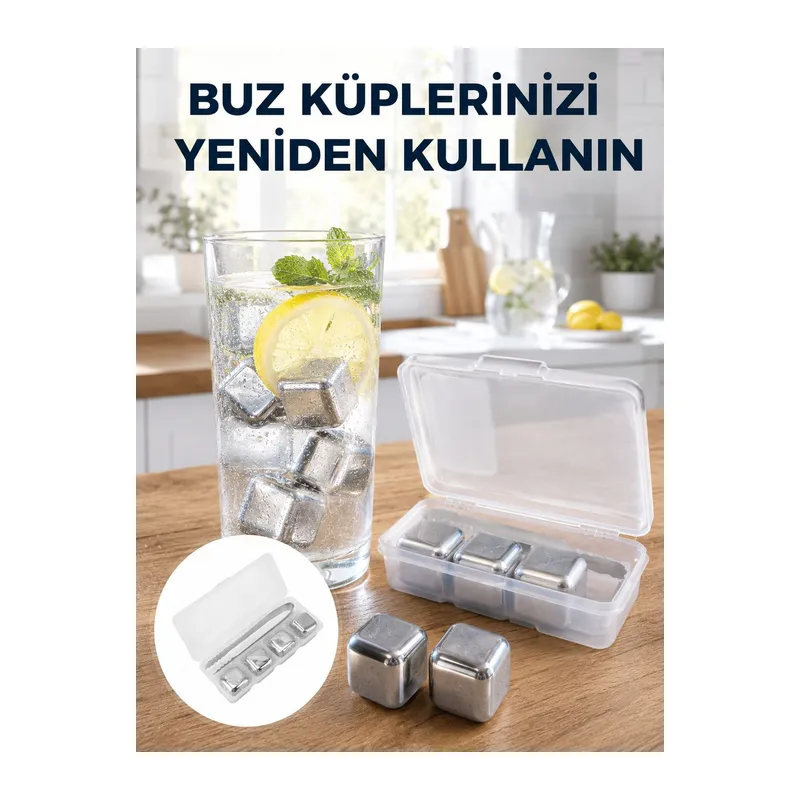 Çevre Dostu Metal Buz Küpü ve Kullanışlı Klips Seti Yeni Nesil