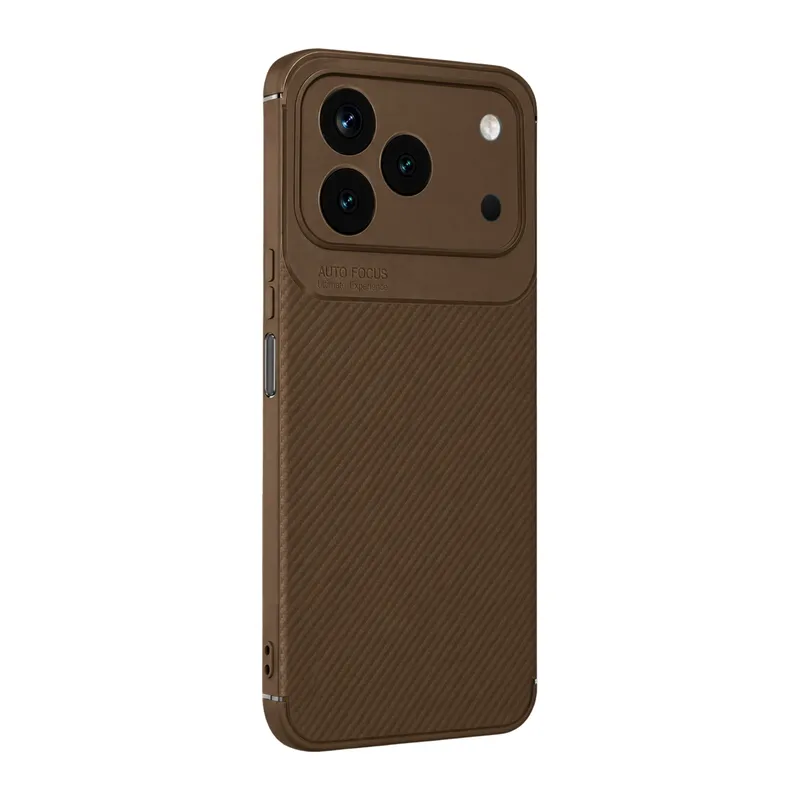 Tecno Spark 50 4G Auto Focus Karbon Kapak - Kahverengi