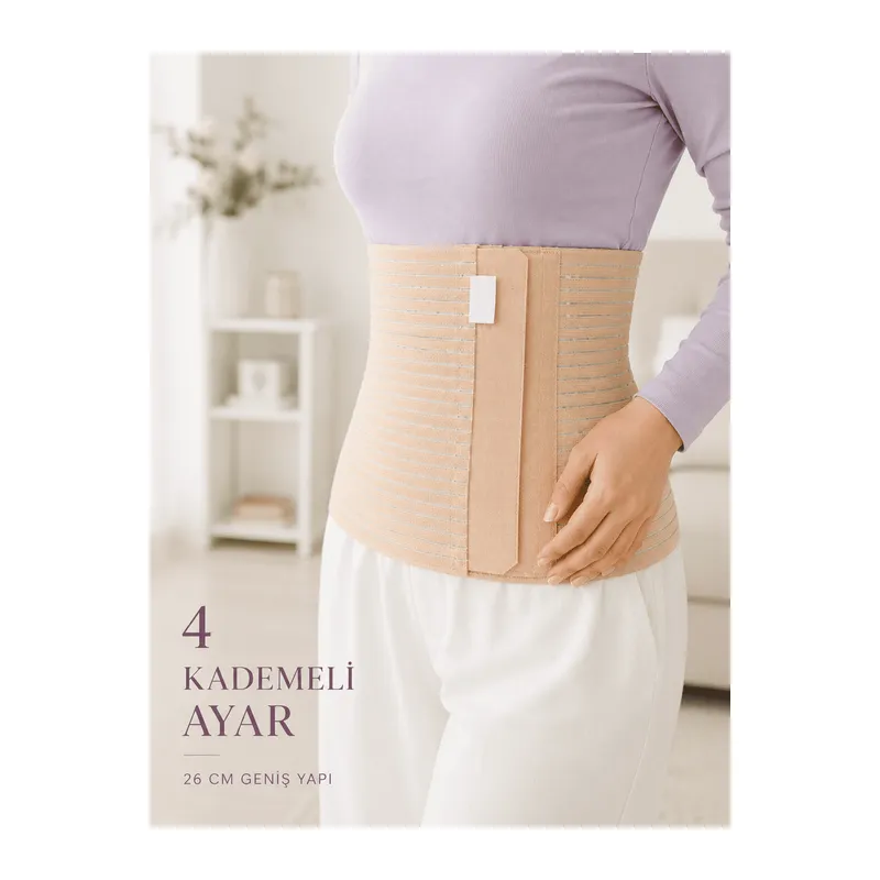 26 cm Abdominal Korse Doğum Sonrası 4 Kademeli Ayarlanabilir Karın Bel Korsesi