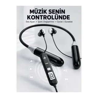 Kablosuz Bluetooth Boyun Kulaklığı Mikrofonlu Müzik Dinleme Çağrı Cevaplama Ses Kontrollü Kulak İçi Kulaklık