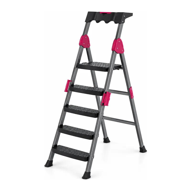 4+1 Basamaklı Metal Merdiven 150KG.TAŞIMA