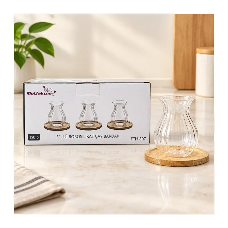 Bambu Tabaklı Çay Bardağı