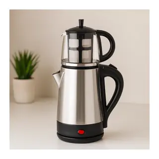Elektrikli Cam Demlikli Çay Seti 1.7L+0.7L 1600W