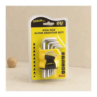 Alyan Anahtar Seti 9 Parça Kısa Düz (1.5–10 mm)
