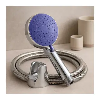 Krom Vakumlu Lüks Duş Seti - 150 cm Metal Yaylı Hortum