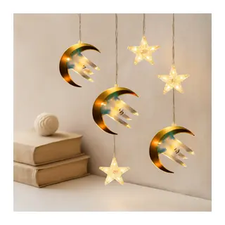 Ramazan LED Perde Lamba 3m Fişli Eklemeli Hilal Cami Yıldız