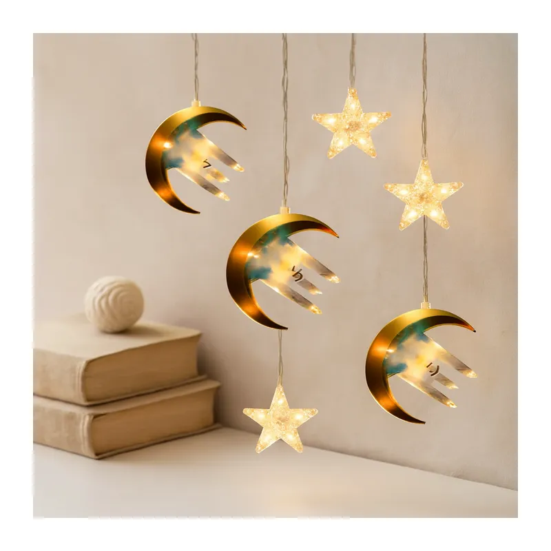 Ramazan LED Perde Lamba 3m Fişli Eklemeli Hilal Cami Yıldız
