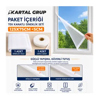 Pencere Tül Sineklik 125x75 cm Tek Kanat