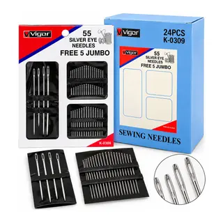 Yorgan İğne 55PCS Free 5 Jumbo İğne Seti 5 Yorgan + 50 Dikiş İğnesi Seti