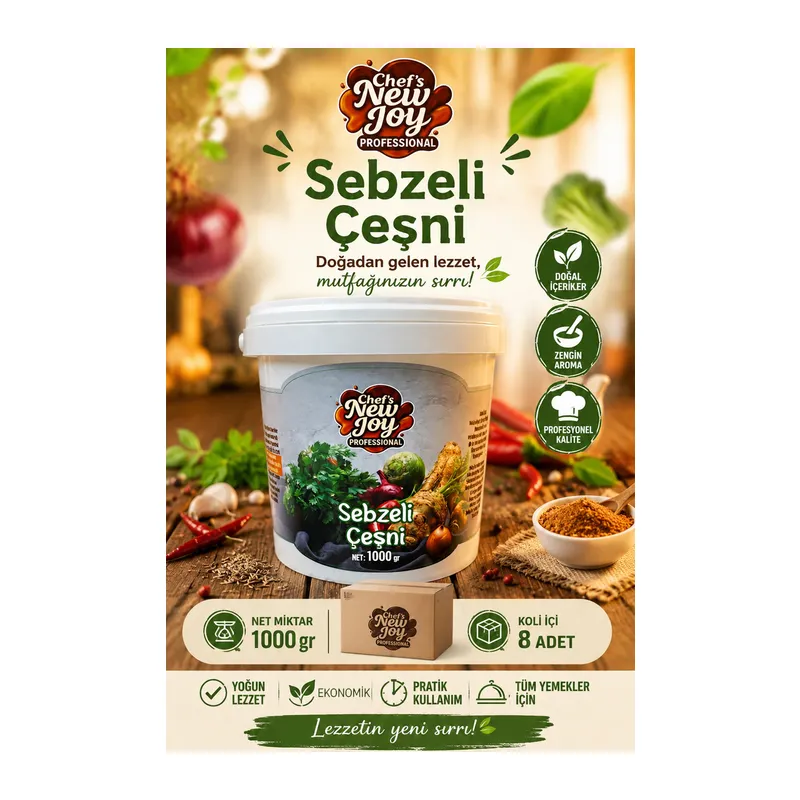 Sebzeli Çeşni 1000 G X 8 Adet - 1 Koli (Koli Bazlı Avantaj Paketi)
