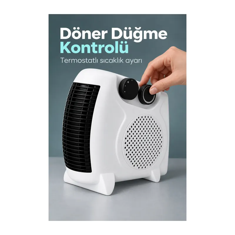 Termostatlı Fanlı Isıtıcı Çift Düğmeli Kontrol Tasarımı