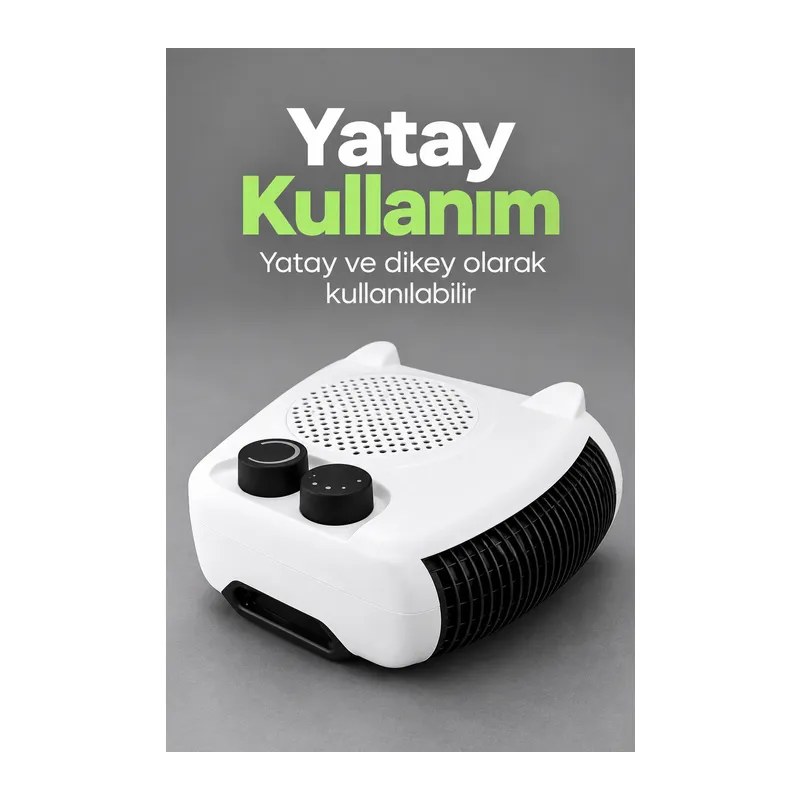 Elektrikli Fanlı Isıtıcı Bakır Sargılı Motorlu Beyaz