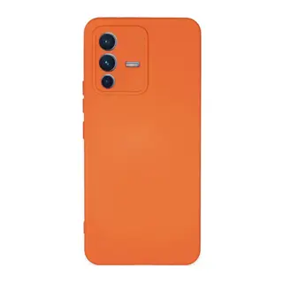 Vivo V23 5G Kılıf Nano içi Kadife Silikon - Turuncu