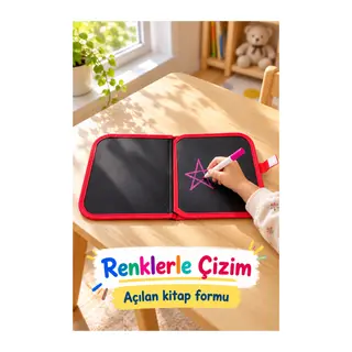 Çizim Kitabı Renkli Kalemler ve Siyah Kalem Tutuculu
