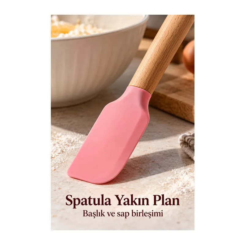 Spatula ve Fırça Seti Renkli Mutfak Gereçleri