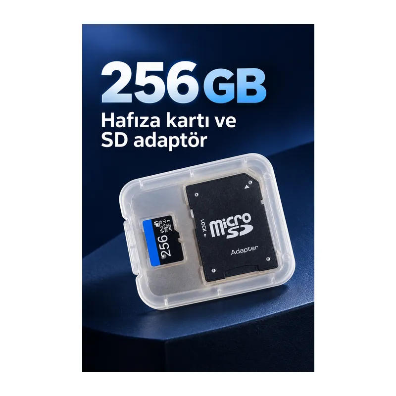 256 GB Micro SD Hafıza Kartı ve SD Adaptör