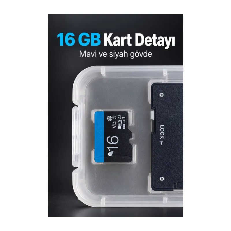 16 GB MicroSD Kart ve SD Adaptör Seti