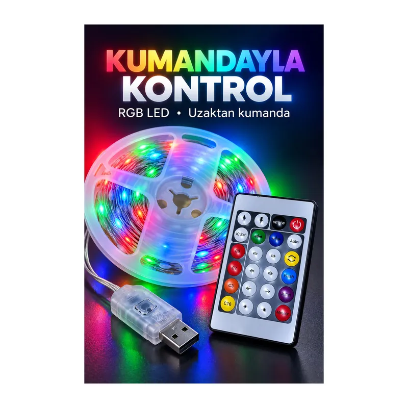 Telefonla Kontrol Edilebilen 10 Metre RGB LED