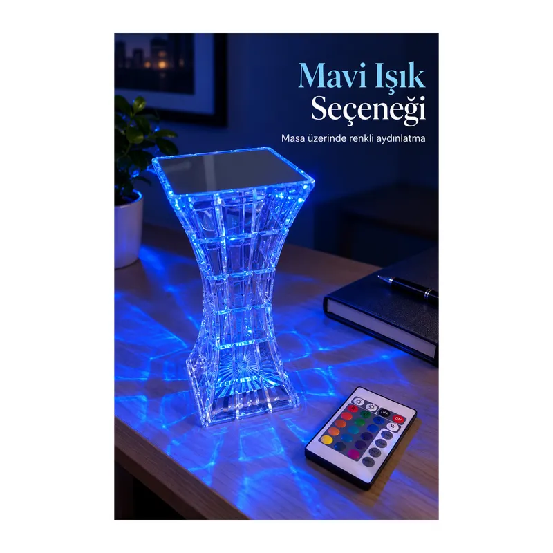 Geometrik Gövdeli Parlaklık Ayarlı LED Masa Lambası