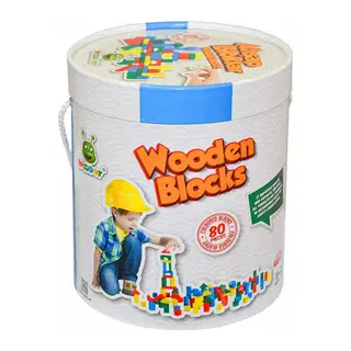 KR014 Woodoy 80 Parça Büyük Kovalı Bloklar