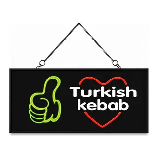 Işıklı Tak Çalıştır Hazır Tabela Turkish Kebap