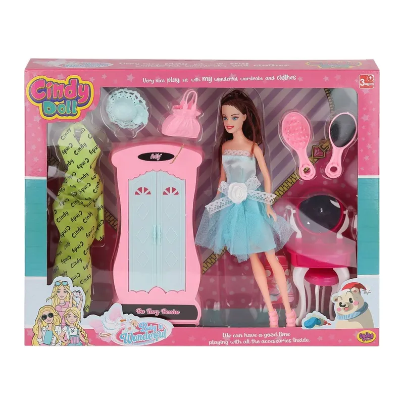 02453 Cindy Doll Dolaplı Makyaj Masalı Bebek -Oydaş Oyuncak