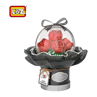 LZ-1300 Loz Ledli Kırmızı Gül Buketi 305 Parça Block Oyuncak