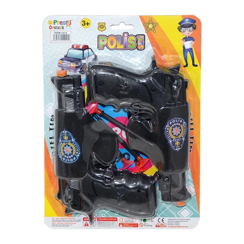 FAB 1414 2'li Silahlı Polis Oyun Seti -Prestij