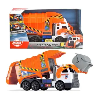 203308369 Dickie Garbage Truck free wheel light sound B/O lifting fork wt