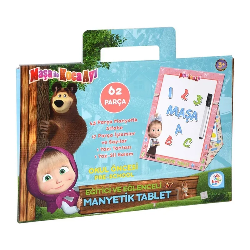 MS7582 Laço, Maşa ile Koca Ayı Manyetik Tablet / +3 yaş