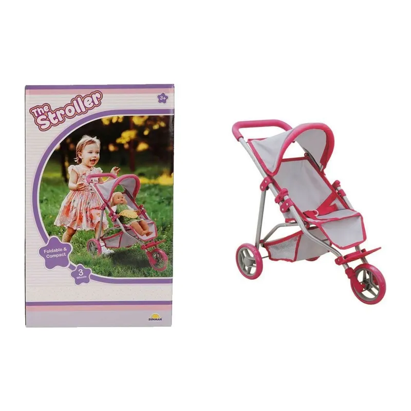 9614 3 Tekerlekli Pembe Gri Puset -Sunman