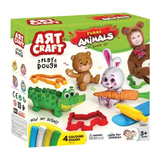03697 Art Craft Eğlenceli Hayvanlar Hamur Set 200 gr