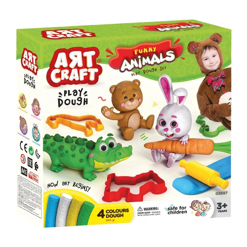 03697 Art Craft Eğlenceli Hayvanlar Hamur Set 200 gr