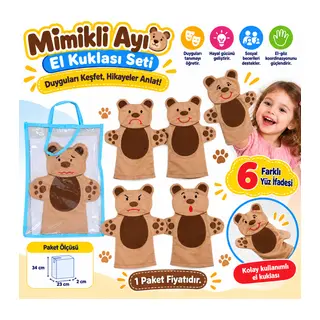 AND-5005 Yüz İfadeleri Kukla Seti 6'Lı (1 paket fiyatıdır)
