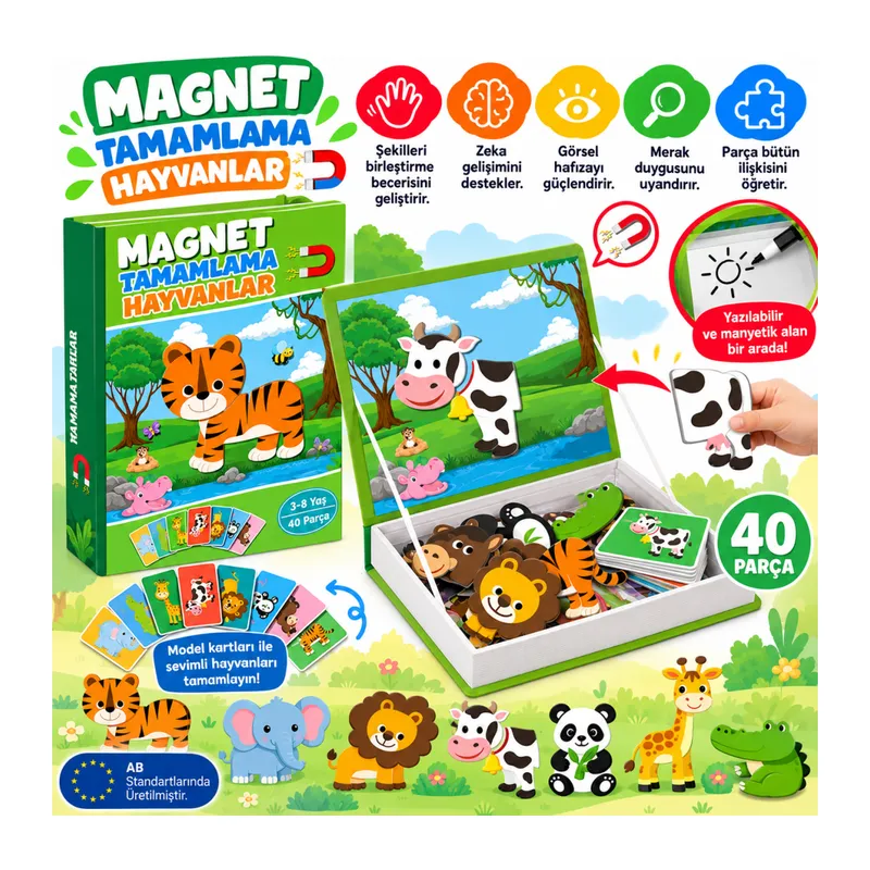 1512 Magnet Tamamlama - Hayvanlar/ +3 yaş