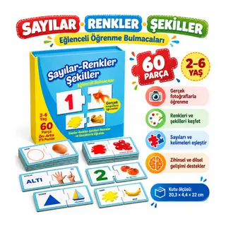 1444 Eğlenceli Bul Sayılar Renkler Şekiller
