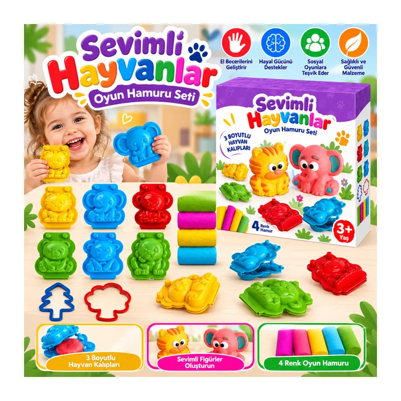 03550 3D Hayvanlar Hamur Set 200GR