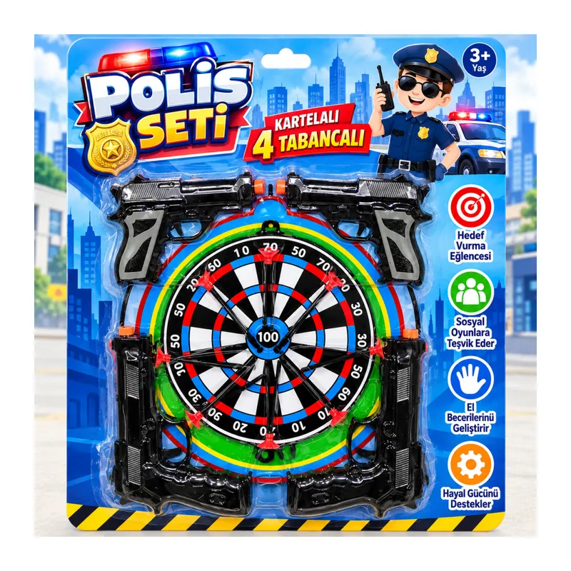 8080 Kartelalı 4 Tabancalı Polis Seti
