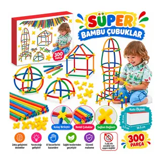 03462 Süper Bambu Çubuklar - 300 Parça / +3 yaş