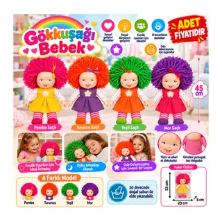 40012 Gökkuşağı Bebekleri 45 cm adet fiyatıdır