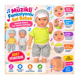 0851 Büyük Kel Bebek - Müzikli adet fiyatıdır