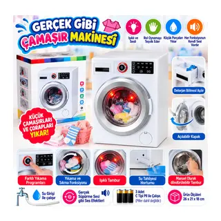 9213 Oyuncak Sesli Işıklı Çamaşır Makinesi adet fiyatıdır