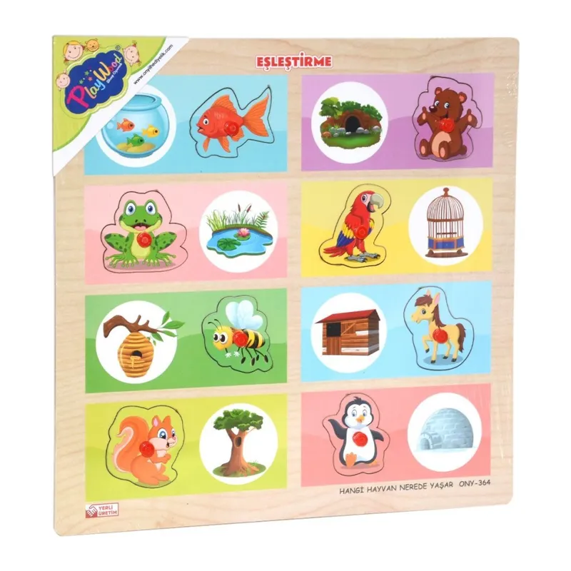 ONY-363-364 Ahşap Tutmalı Eşleştirme Hangi Hayvan Nerede Yaşar