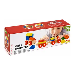 351-KUTUDA Ahşap Eğitici Bloklu Tren