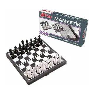 1050170 Manyetik Satranç-Tavla 2si 1 Arada -okey
