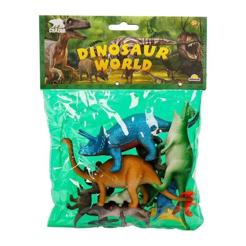 0710 Dinozorların Dünyası Poşetli Hayvan Oyun Seti Orta Boy