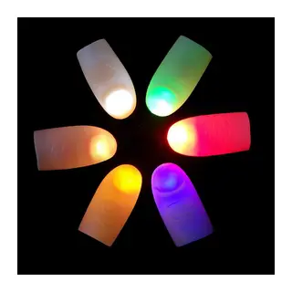 Led Işıklı Renkli Sihirli Parmak Işıklı Parmak Şaka Parmak 1 Adet