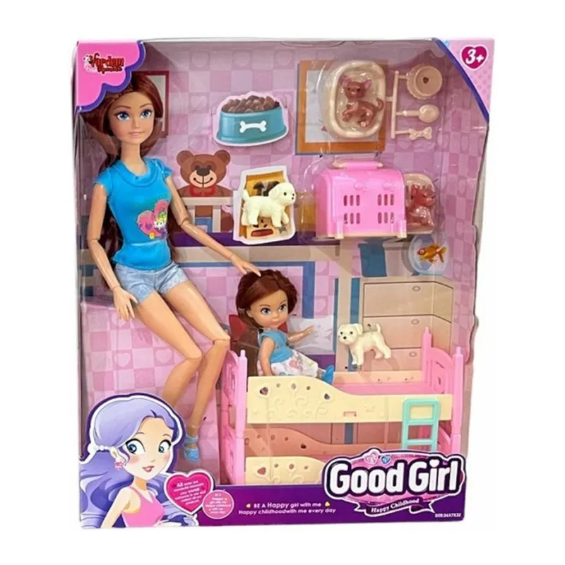 WG-C115112 Kutulu 29cm Aksesuarlı Ranzalı Bebek - Vardem Oyuncak