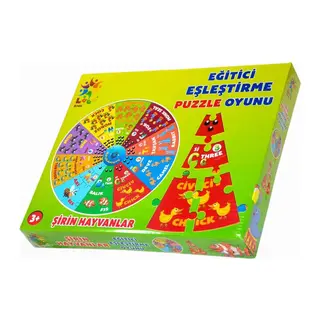 Şirin Hayvanlar İngilizce Eğitici Puzzle