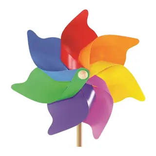 7 Kanat 35 cm Gök Kuşağı Rüzgar Gülü